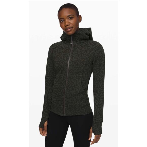Lululemon Scuba Hoodie SIZE 8 Light Cotton Fleece Camo Evergreen Multi Full Zip - Picture 1 of 9